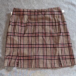 Eyeshadow Checkered Pencil Skirt - Black, Red, Beige